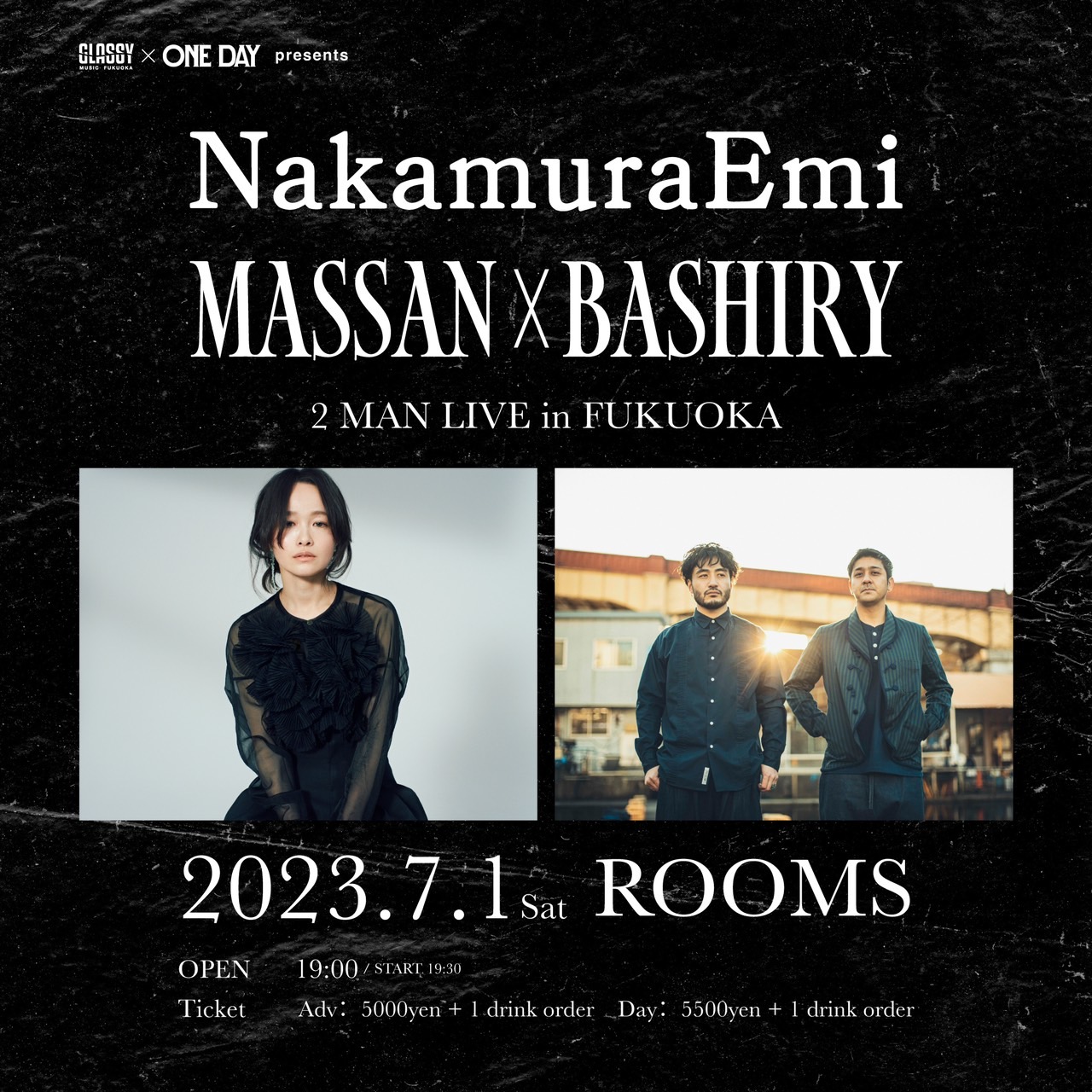 「NakamuraEmi ／MASSAN×BASHIRY」 2 MAN LIVE in Fukuoka