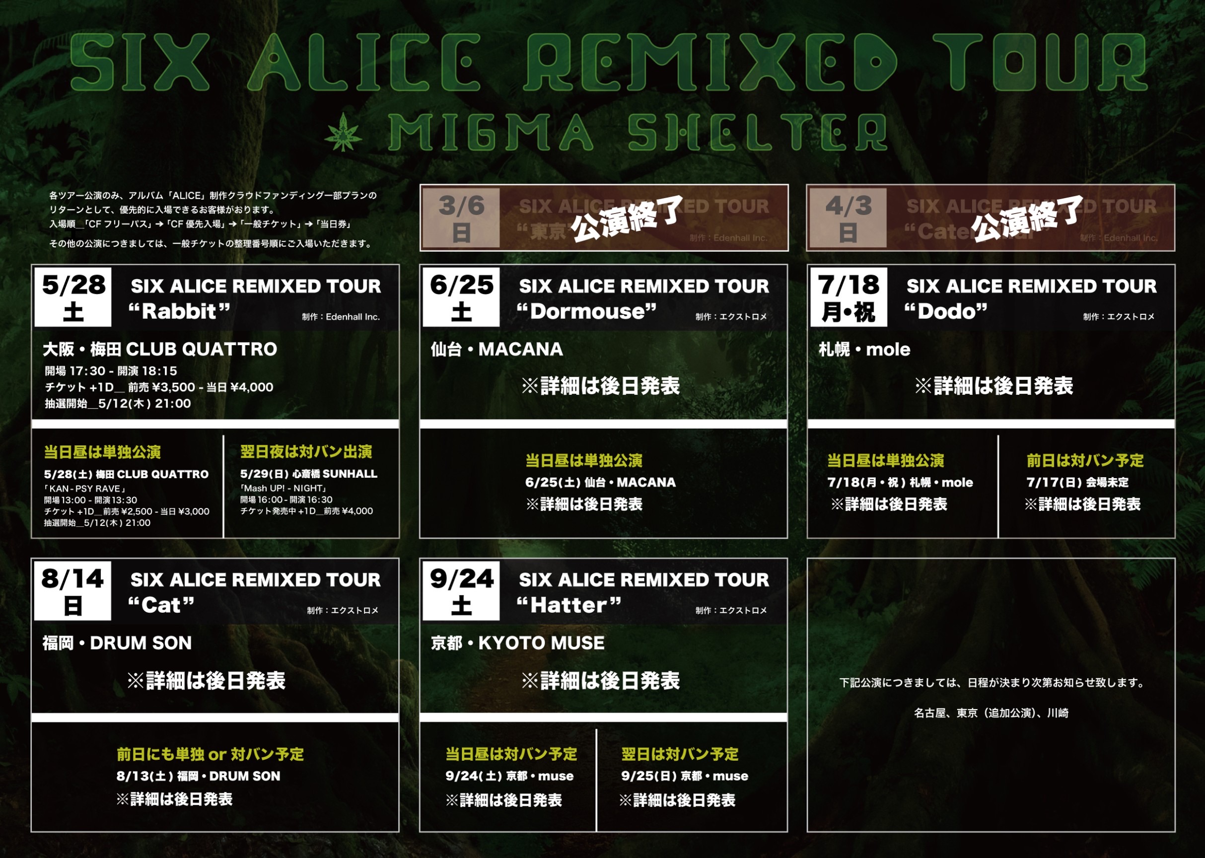 「SIX ALICE REMIXED TOUR “Rabbit”」
