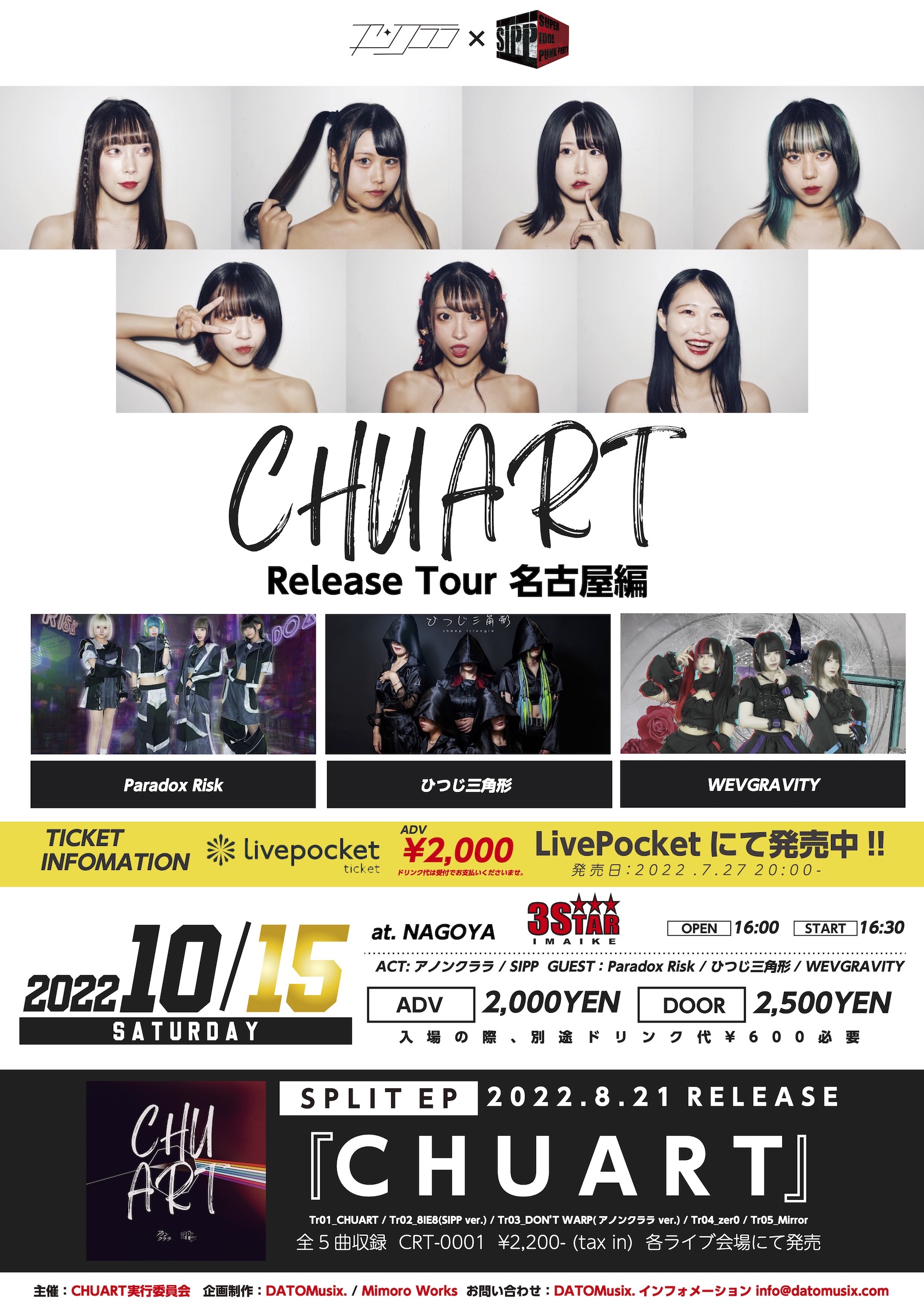 アノンクララ×SIPP 「CHUART」Release Tour 名古屋編