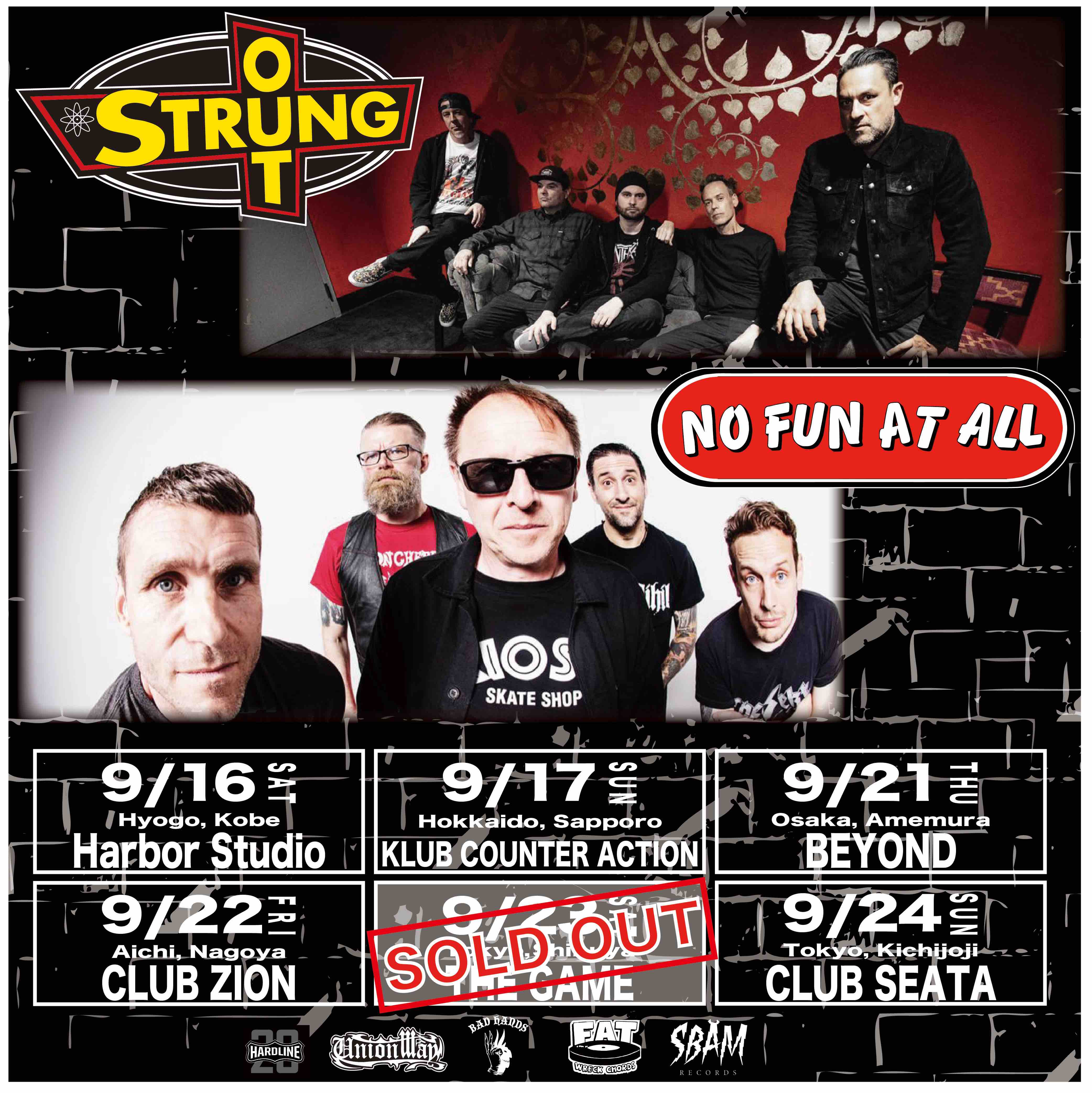 UNIONWAY presents STRUNG OUT & NO FUN AT ALL JAPAN TOUR 2023 in Tokyo(渋谷 THE GAME)
