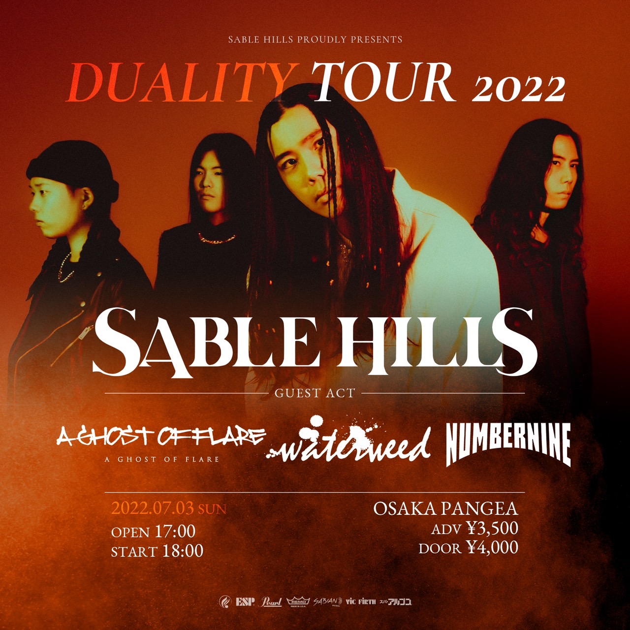 SABLE HILLS「DUALITY TOUR 2022」大阪Pangea