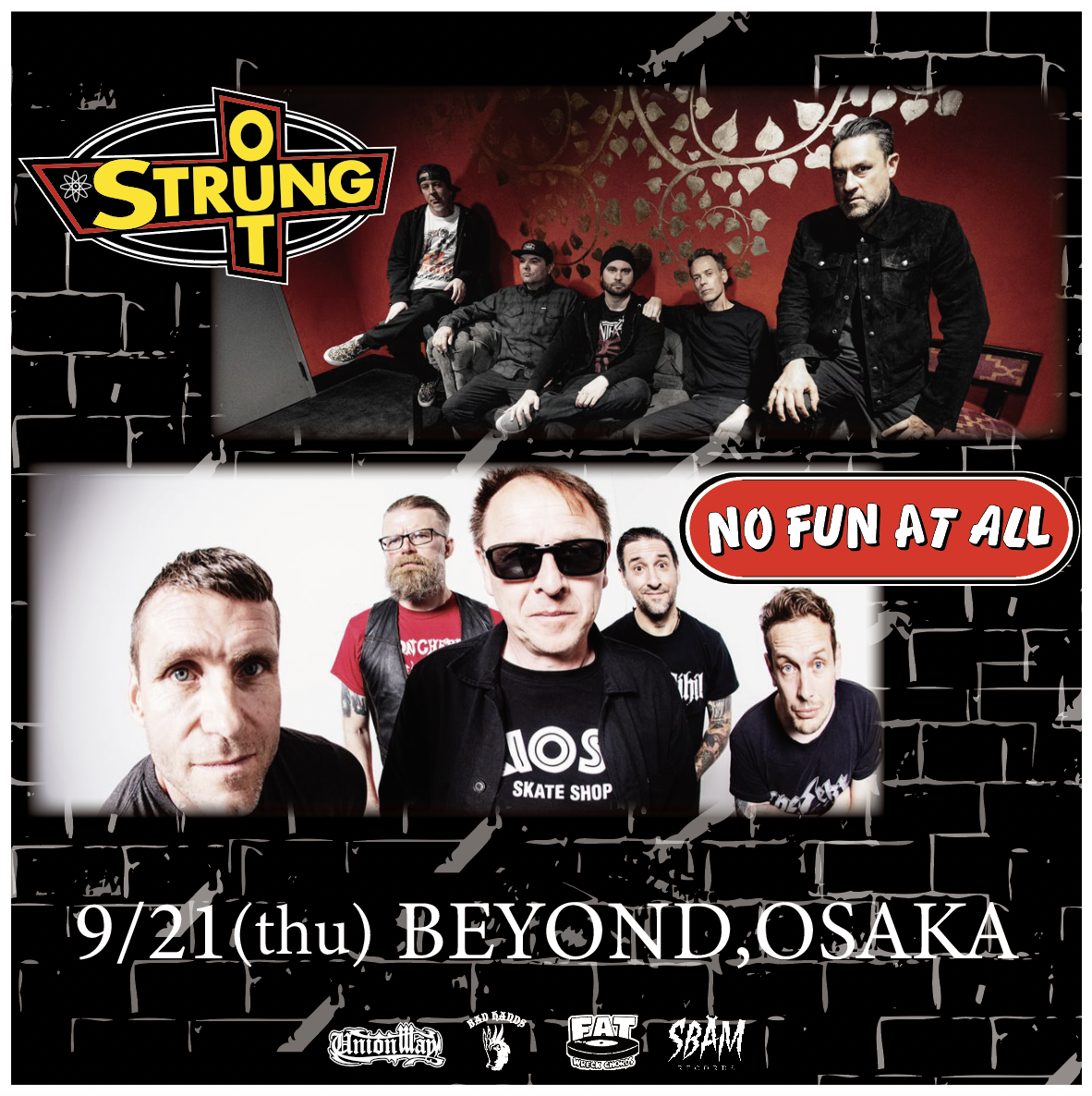 UNIONWAY presents STRUNG OUT & NO FUN AT ALL JAPAN TOUR 2023 in Osaka